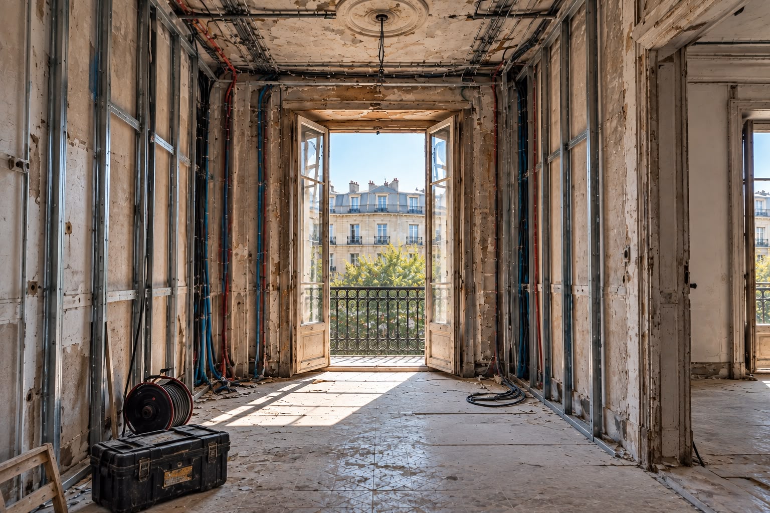 Exposed installations during renovation