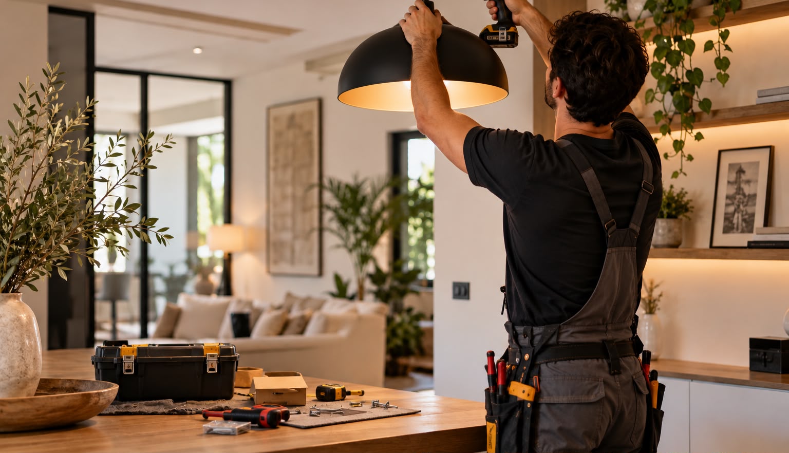 Lamp installation in a home